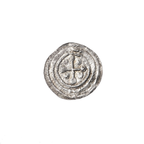 Denarius of Boleslaw III Krzywousty (prince of Poland; ca. 1086–1138). Obverse: within a linear