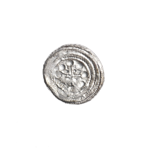 Denarius of Boleslaw III Krzywousty (prince of Poland; ca. 1086–1138). Obverse: within a beaded