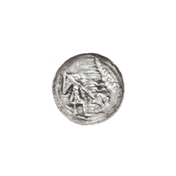 Denarius of Boleslaw III Krzywousty (prince of Poland; ca. 1107–1138). Obverse: within a linear