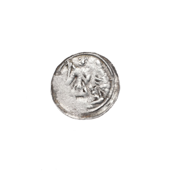 Denarius, Boleslaw III Krzywousty (prince of Poland; 1086–1138). Obverse: in the linear border, a