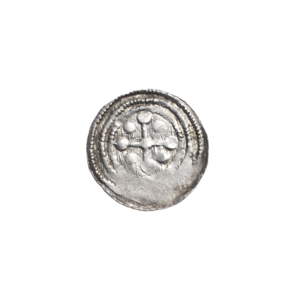 Denarius of Boleslaw III Krzywousty (prince of Poland; reign 1107–1138). Obverse: in a linear