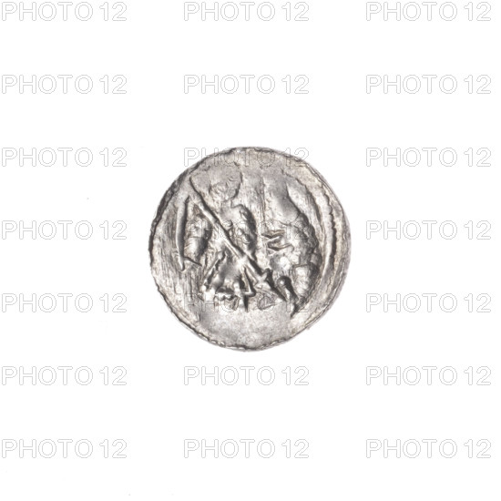 Denarius of Boleslaw III Krzywousty (prince of Poland; 1107–1138). Obverse: within a beaded border,