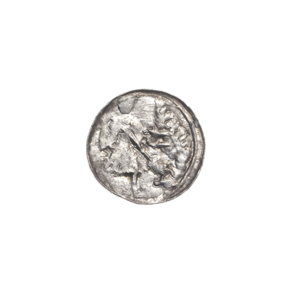 Denarius of Boleslaw III Krzywousty (prince of Poland; ca. 1086–1138). Obverse: within a linear