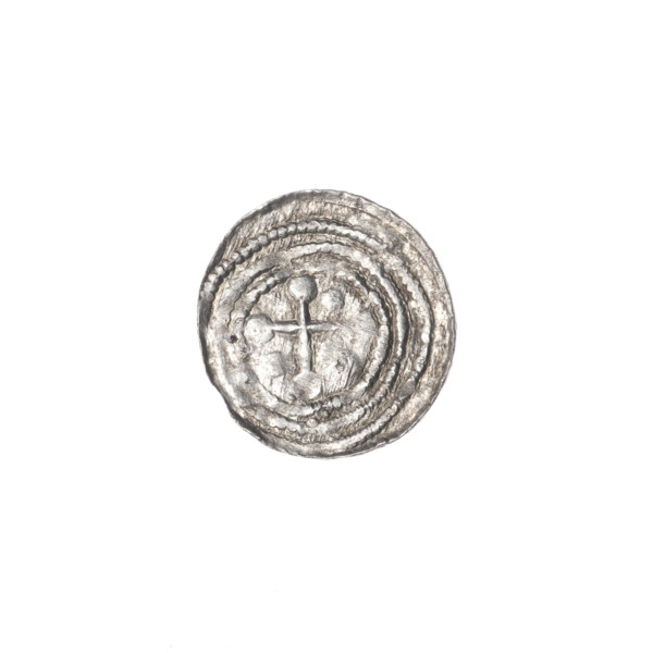 Denarius, Boleslaw III Krzywousty (prince of Poland; 1107–1138). Obverse: in the beaded border, a