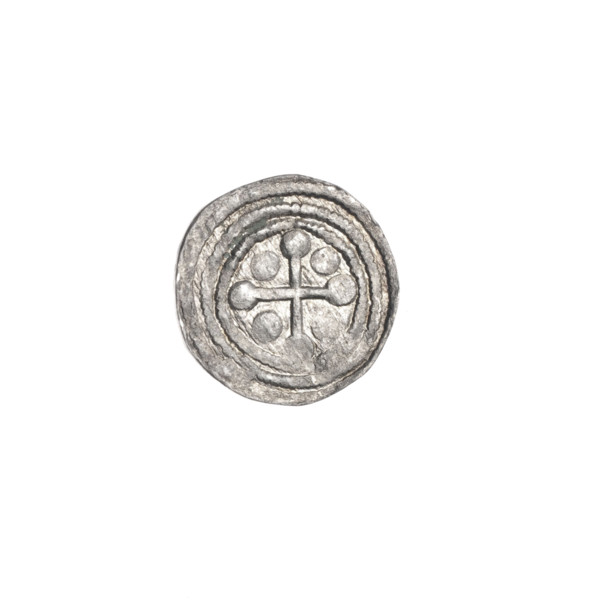 Denarius of Boleslaw III Krzywousty (prince of Poland; ca. 1086–1138). Obverse: in the beaded