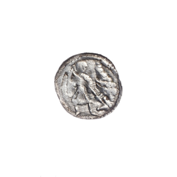 Denarius of Boleslaw III Krzywousty (prince of Poland; ca. 1086–1138). Obverse: in a beaded border,
