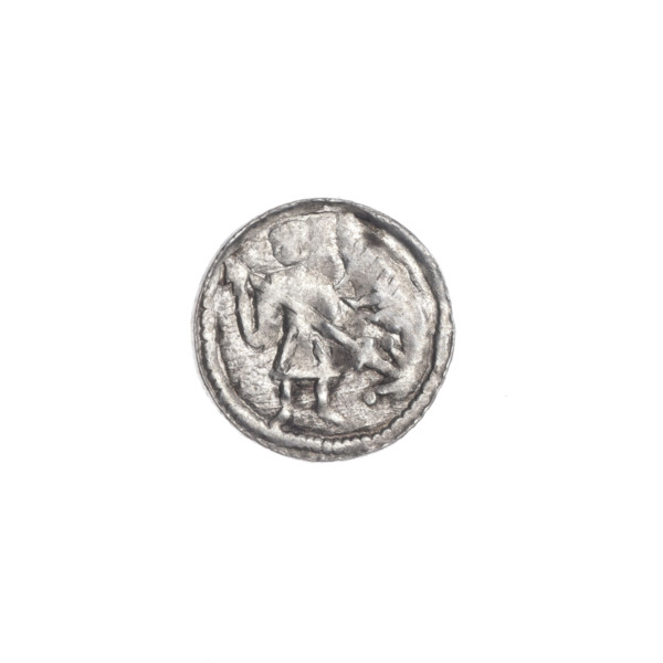 Denarius, Boleslaw III Krzywousty (prince of Poland; 1107–1138). Obverse: in the beaded border, a