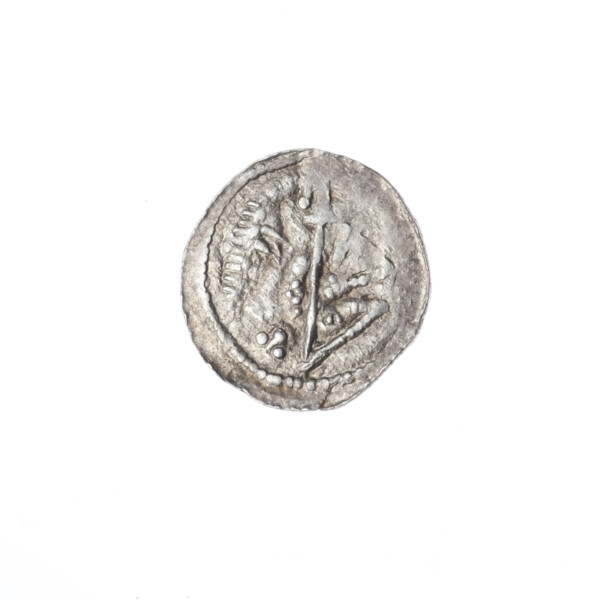Denarius, Boleslaw III Krzywousty (prince of Poland; 1086–1138). Obverse: in the beaded border, a