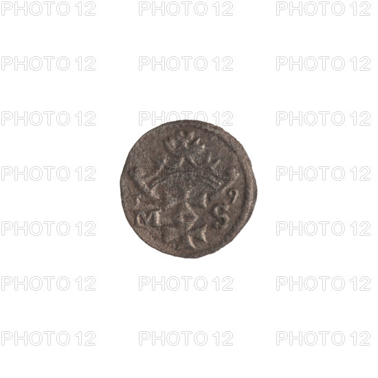 Gdansk denarius, Sigismund I the Old (King of Poland; 1506–1548). Silver coin (denarius). Obverse: