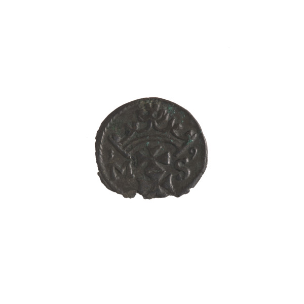 Gdansk denarius, Sigismund I the Old (King of Poland; reign 1506–1548). Obverse: in the border the