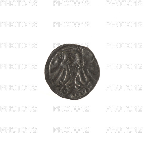 Gdansk denarius, Sigismund I the Old (King of Poland; 1506–1548). Obverse: in the border the Eagle