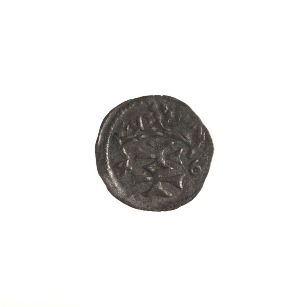 Gdansk denarius, Sigismund I the Old (King of Poland; reign 1506–1548). Obverse: in the border the