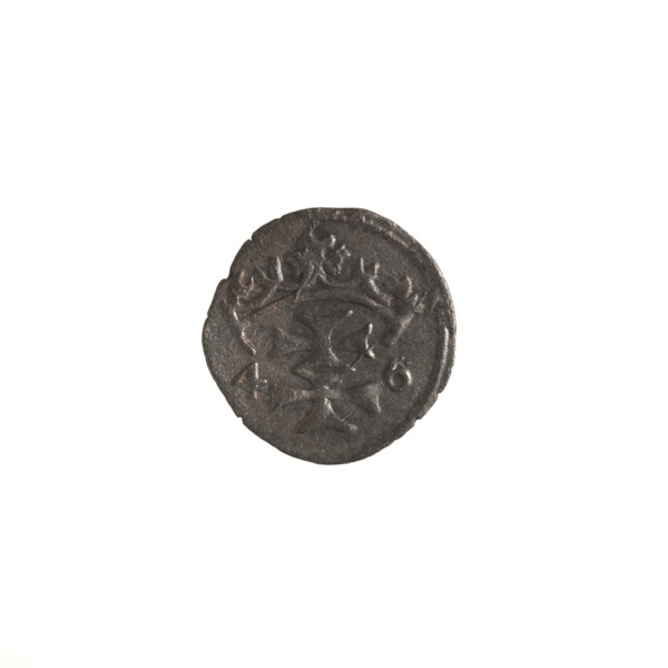 Gdansk denarius, Sigismund I the Old (King of Poland; reign 1506–1548). Silver coin, 1546. Obverse: