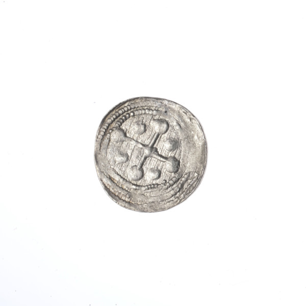 Denarius, Boleslaw III Krzywousty (prince of Poland; 1086–1138). Obverse: in the beaded border, a