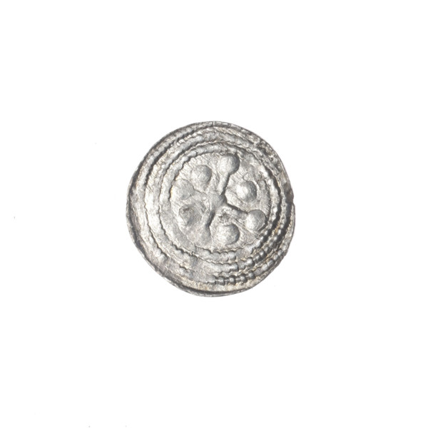 Denarius, Boleslaw III Krzywousty (prince of Poland; 1107–1138). Obverse: in the beaded border, a