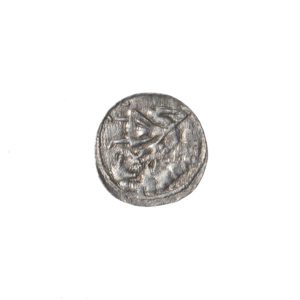 Denarius of Boleslaw III Krzywousty (prince of Poland; 1086–1138). Obverse: in a beaded border, a