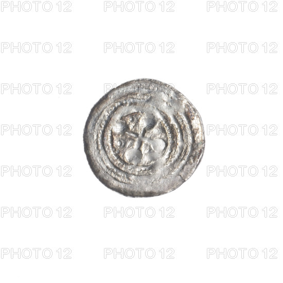 Denarius, Boleslaw III Krzywousty (prince of Poland; 1086–1138). Obverse: in the beaded border, a