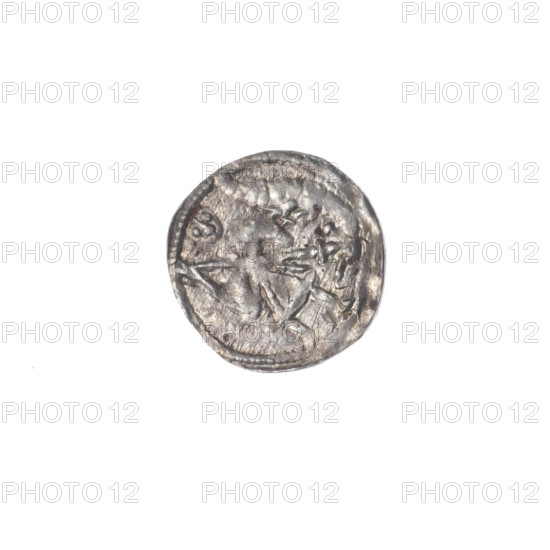 Denarius, Boleslaw III Krzywousty (prince of Poland; 1107–1138). Obverse: in the beaded border, a
