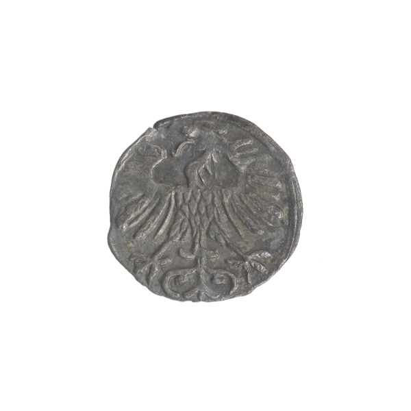 Lithuanian denarius of Sigismund II Augustus (King of Poland, 1544–1572); emblems of the Jagiellon