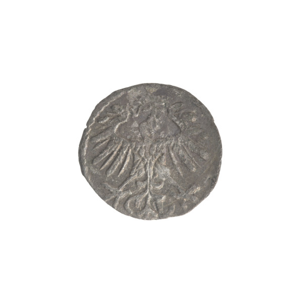 Lithuanian denarius of Sigismund II Augustus (King of Poland, 1544–1572). Obverse: Polish eagle in