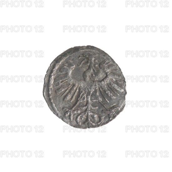 Lithuanian denarius, Sigismund II Augustus (King of Poland; 1544–1572); emblems of the Jagiellon