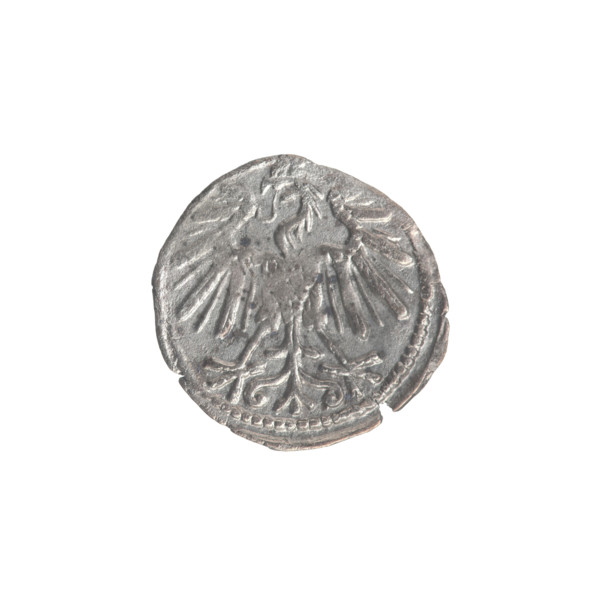Lithuanian denarius, Sigismund II Augustus (King of Poland; 1544–1572). Obverse: Polish eagle in
