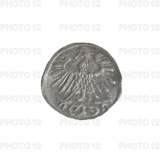 Lithuanian denarius, Sigismund II Augustus (King of Poland; 1544–1572); emblems of the Jagiellon