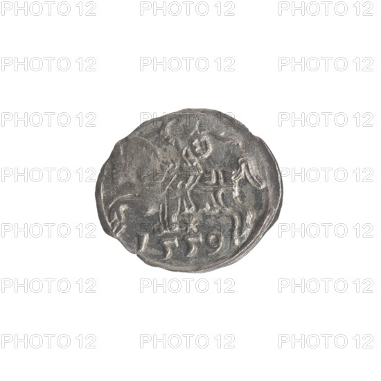 Lithuanian denarius, Sigismund II Augustus (King of Poland; 1544–1572); emblems of the Jagiellon