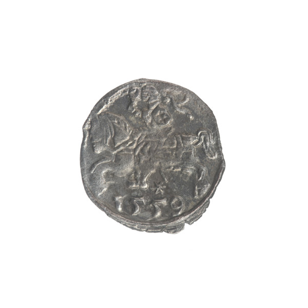 Lithuanian denarius, Sigismund II Augustus (King of Poland; 1544–1572); emblems of the Jagiellon