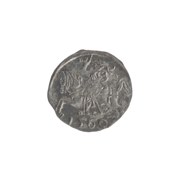 Lithuanian denarius, Sigismund II Augustus (King of Poland; 1544–1572); emblems of the Jagiellons
