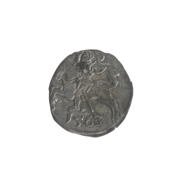 Lithuanian denarius, Sigismund II Augustus (King of Poland; 1544–1572); emblems of the Jagiellon