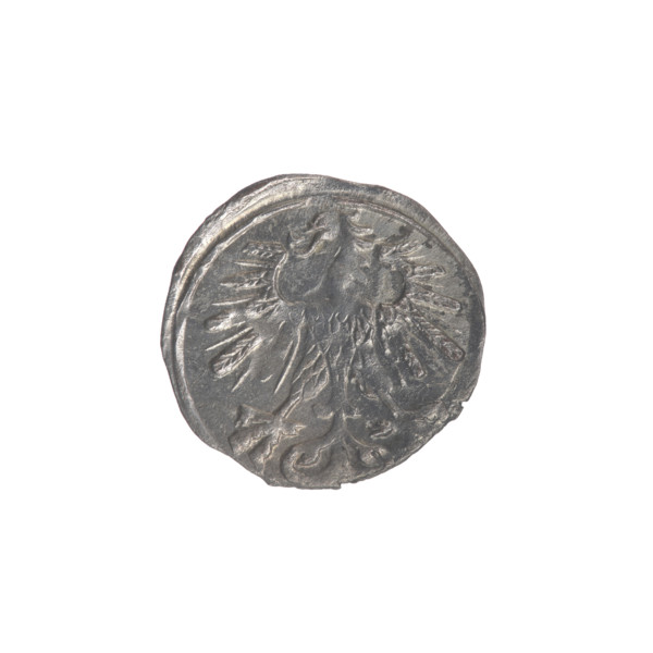 Lithuanian denarius of Sigismund II Augustus (King of Poland, 1544–1572), emblems of the Jagiellon