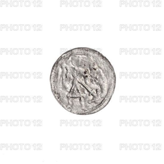 Denarius of Boleslaw III Krzywousty (prince of Poland; 1107–1138). Obverse: in the beaded border, a