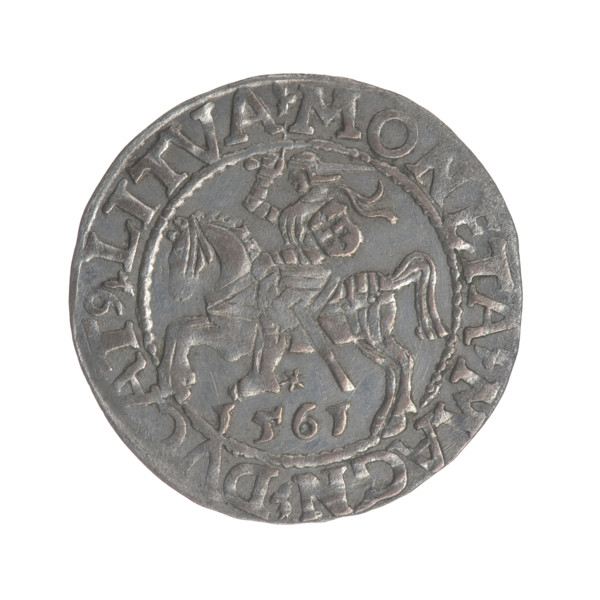 Lithuanian half-grosz, Sigismund II Augustus (King of Poland; 1544–1572), coats of arms, Jagiellons