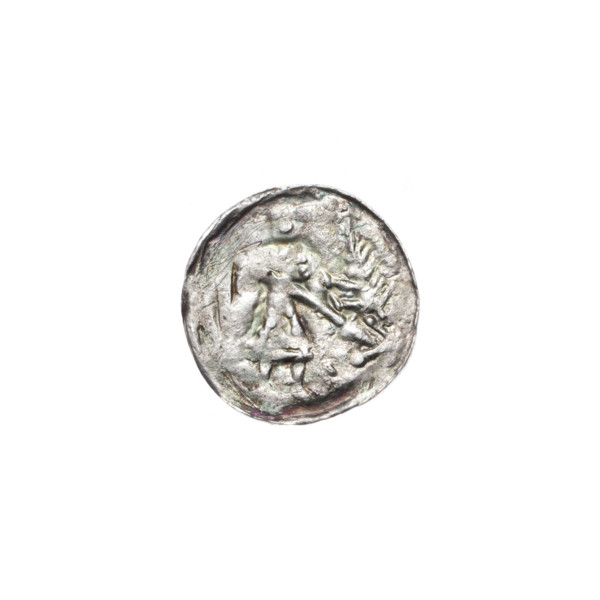 Denarius, Boleslaw III Krzywousty (prince of Poland; 1086–1138). Obverse: in the beaded border, a