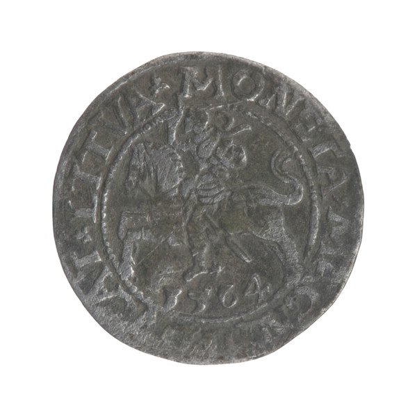 Lithuanian half-grosz, Sigismund II Augustus (King of Poland; 1544–1572). Obverse: Polish Eagle; in