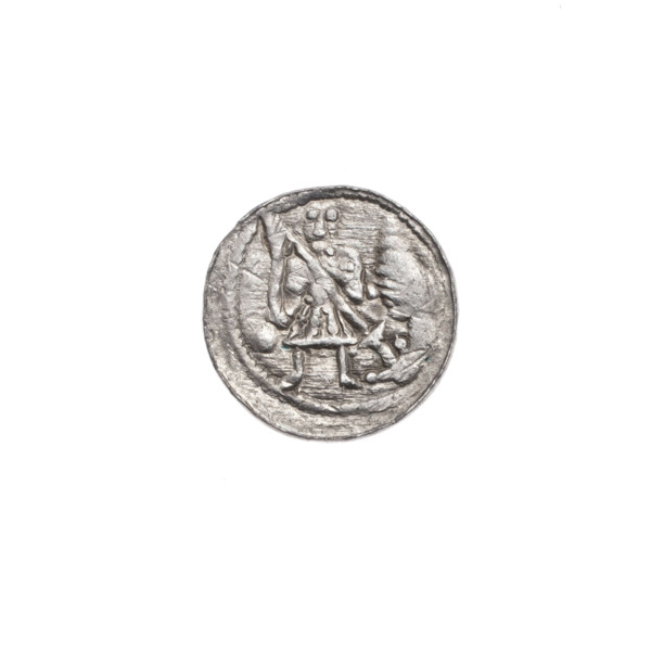 Denarius of Boleslaw III Krzywousty (prince of Poland; ca. 1125–1138). Obverse: within a beaded