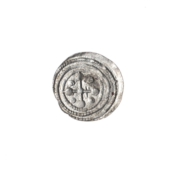 Denarius of Boleslaw III Krzywousty (prince of Poland; reign 1107–1138). Obverse (in the beaded