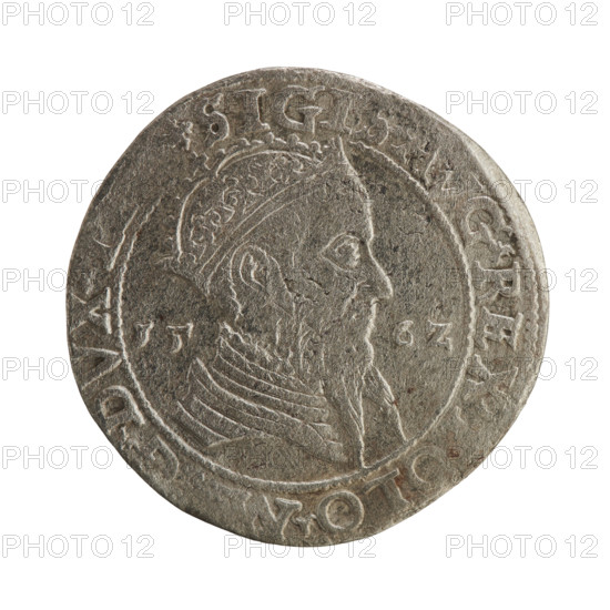 Lithuanian trojak, Sigismund II Augustus (King of Poland; 1544–1572). Silver coin (trojak), 1562.