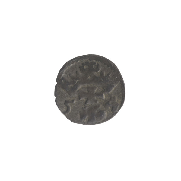 Gdansk denarius, Sigismund II Augustus (King of Poland; 1544–1572). Obverse: in the border the