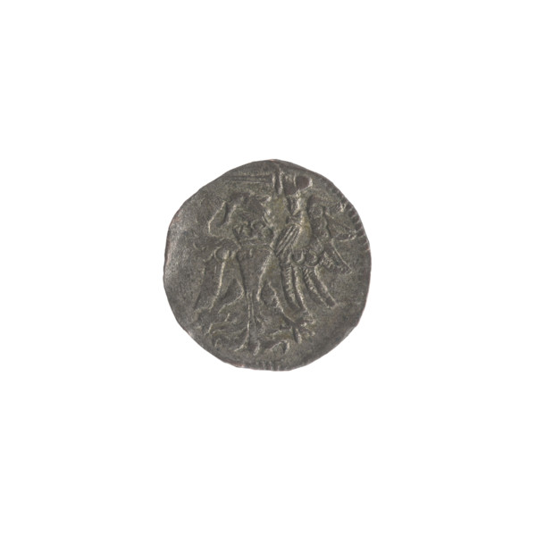 Gdansk denarius, Sigismund II Augustus (King of Poland; 1544–1572). Obverse: border with the Eagle