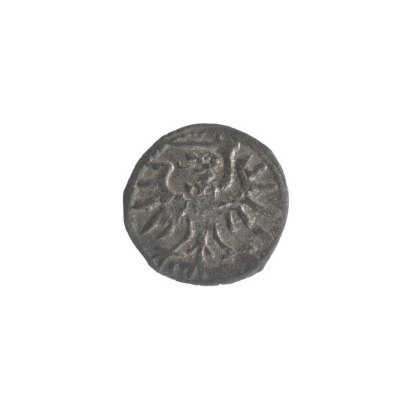Gdansk denarius, Sigismund II Augustus (King of Poland; 1544–1572), Jagiellon dynasty; obverse: in