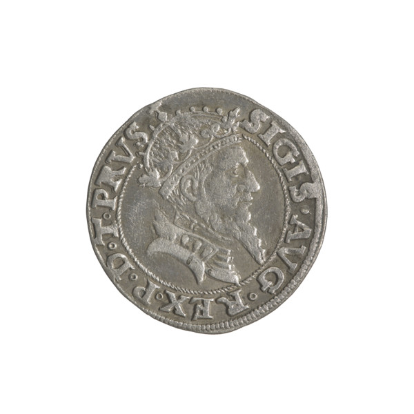 Gdansk grosz, Sigismund II Augustus (King of Poland; 1544–1572), Jagiellon dynasty; royal bust;