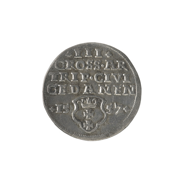 Gdansk trojak, Sigismund II Augustus (King of Poland; 1544–1572), Jagiellonians (dynasty). Obv.: