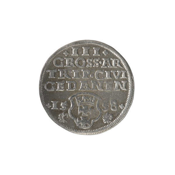 Gdansk trojak, Sigismund II Augustus (King of Poland; 1544–1572), Jagiellonians (dynasty); obverse: