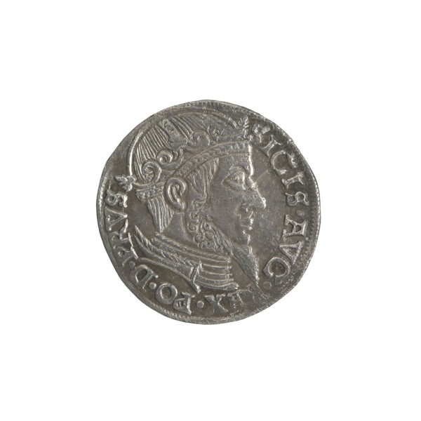 Gdansk trojak, Sigismund II Augustus (King of Poland; 1544–1572), Jagiellonian dynasty; obverse: