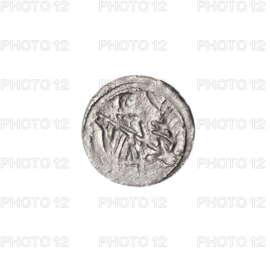 Denarius, Boleslaw III Krzywousty (prince of Poland; 1107–1138). Obverse: in the beaded border, a