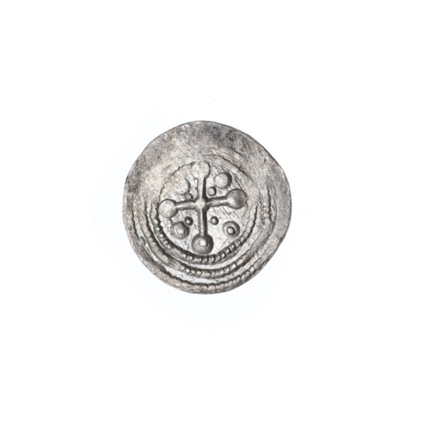 Denarius, Boleslaw III Krzywousty (prince of Poland; 1107–1138). Obverse (in beaded border): a