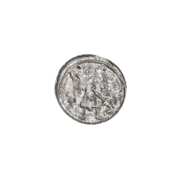 Denarius, Boleslaw III Krzywousty (prince of Poland; 1107–1138). Obverse (in beaded border): a