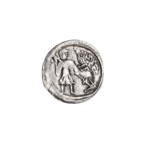 denarius, Boleslaw III Krzywousty (prince of Poland; 1086–1138), allegories, spearhead (issue